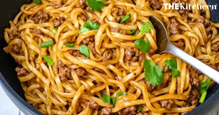 Mongolian Ground Beef Noodles